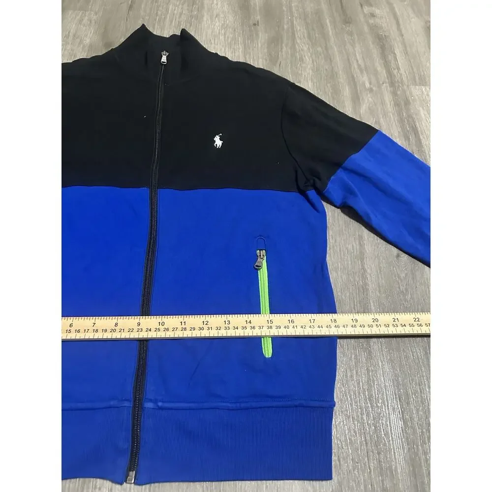 Polo Ralph Lauren Jacket Mens S Blue Black Outdoor Sweater Hiking Performance